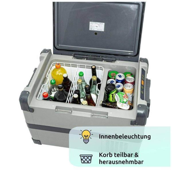 Prime Tech Kompressor Kühlbox 28 Liter, Kühl Gefrierkombination bis -22 Grad