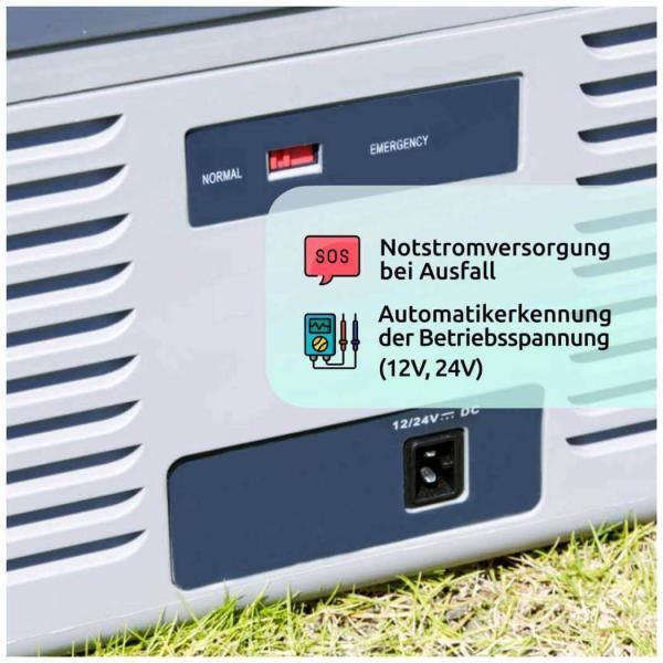 Prime Tech Kompressor Kühlbox 28 Liter, Kühl Gefrierkombination bis -22 Grad